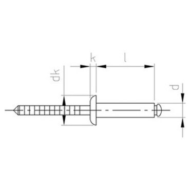 ISO15983 Blindrivet with flat head and grooved mandrel